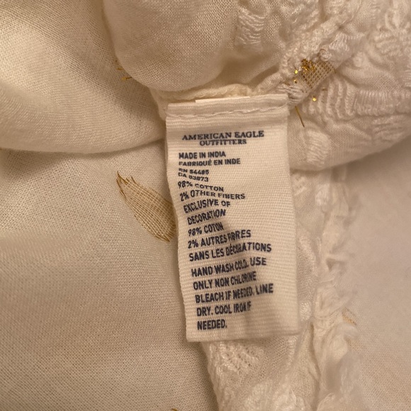 American Eagle Outfitters White Metallic Gold Polka Dot Infinity Scarf - Picture 6 of 7